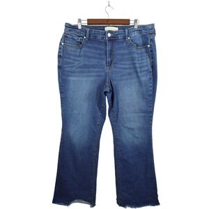 SLINK Jeans Womens 18 Blue Medium Wash High Rise Curvy Bootcut Stretch Denim